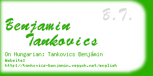 benjamin tankovics business card